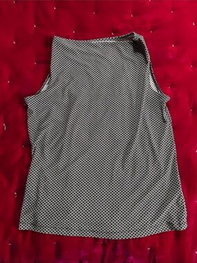 Talbots Black and White Geometric Tank Top